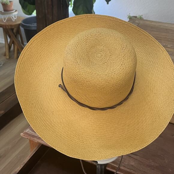 Panama Straw Sun Hat Women\'s Yellow 15\
